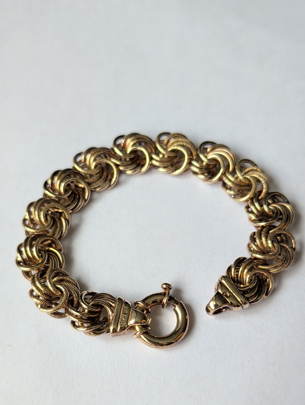 Gold Over Sterling Silver Rope Knot Bracelet